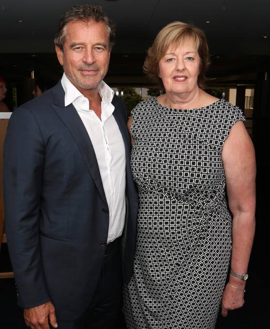 Mark Bouris and Glenda Papac: At an IWIB networking lunch at the Novotel where Mr Bouris praised Wollongong and IWIB. Picture: Greg Ellis.