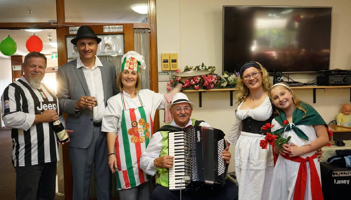 FUN: Marco Polo staff and volunteers perform for residents for Italian National Day celebrations. Marco Polo celebrates a different national day each month.