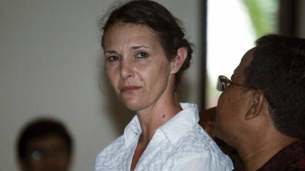 Australian Sara Connor, listens to an Indonesian interpreter during her trial in Bali, in February. Photo: AP

