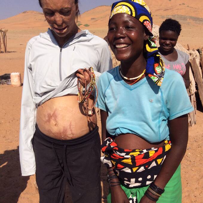 @turiapitt: Pregnant bellies... some things cross all cultural boundaries! Whenever I meet new people, the first thing I do is find something in common with them. This remote Himba tribe was easy once I lifted up my shirt.