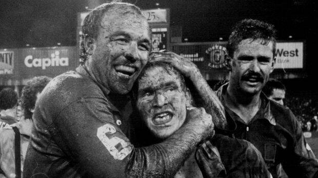 Proud tradition of success: Wally Lewis, Allan Langer and Gary Belcher in 1987. Photo: Fairfax Media
