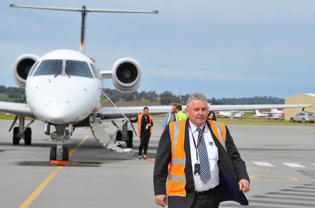 Confident of success: “The airfares will be competitive with Qantas and Virgin at similar times of the day,” managing director Paul Brodereck (pictured in Wagga) says.