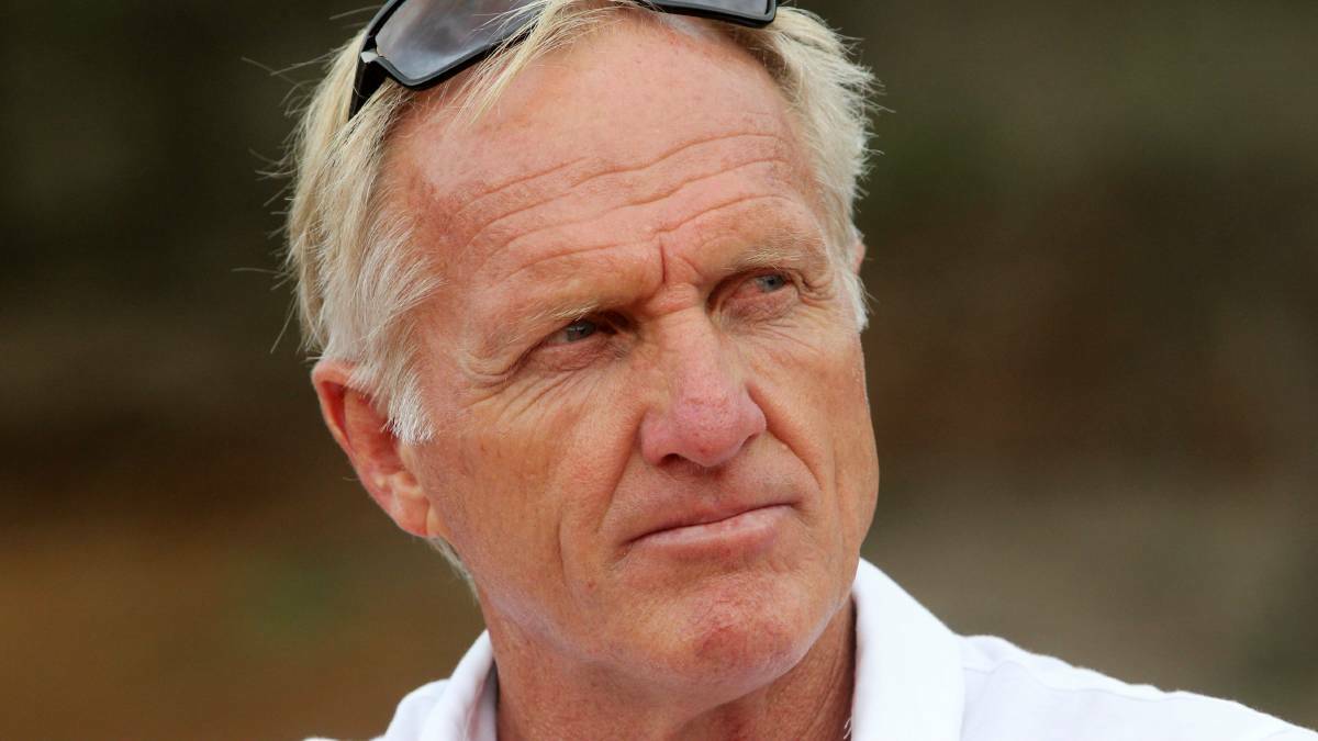 Greg Norman checks on the site of the golf course in 2013. Picture: GREG TOTMAN