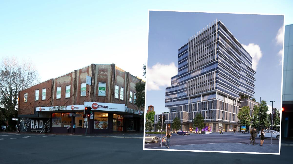 Mall overhaul: The 1930s red-brick corner block known as Langs Corner would undergo a dramatic change if new $45million plans for an office tower are approved. Pictures: Robert Peet, ADM.