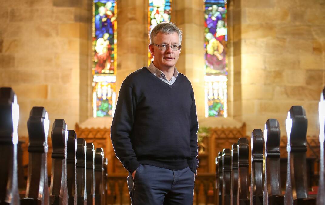 Public lecture: St Michael's Anglican leader Reverend Sandy Grant said he hoped to give a "thoughtful expression of the 'no' case". Picture: Adam McLean.