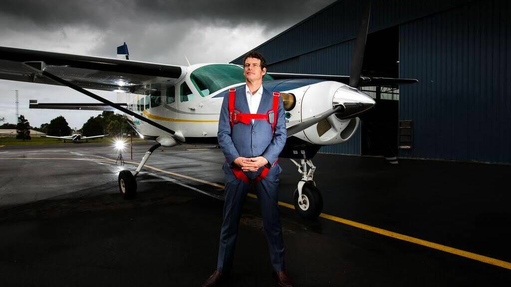 Looking up: Skydive's CEO Anthony Boucaut. Picture: Supplied.