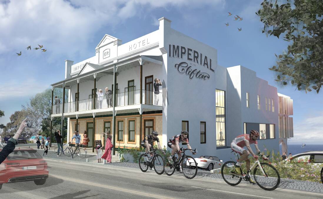 Hotel no more: An artist's impression of Shellharbour Workers Club plans for Clifton's former Imperial Hotel, which is slated to become a cafe and restaurant.