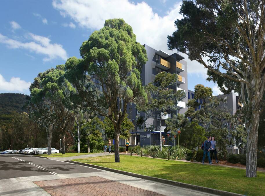 High rise: An artist's impression of the University of Wollongong's undergraduate student accommodation towers which were approved on Thursday.