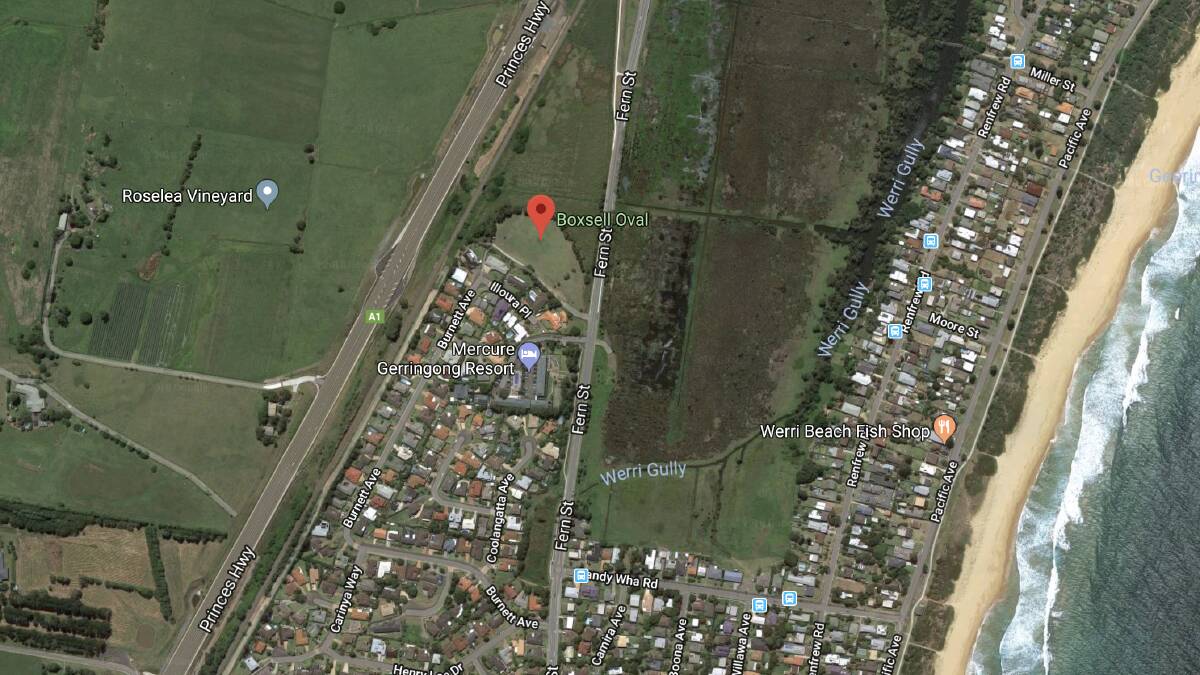 Emergency services crews responding to motorcycle accident at Gerringong
