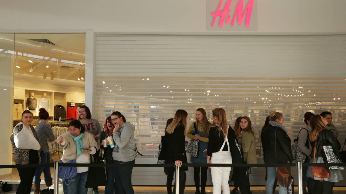 Scenes from the opening of H&M at Charlestown Square, in the Hunter region, last month. Picture: SIMONE DE PEAK