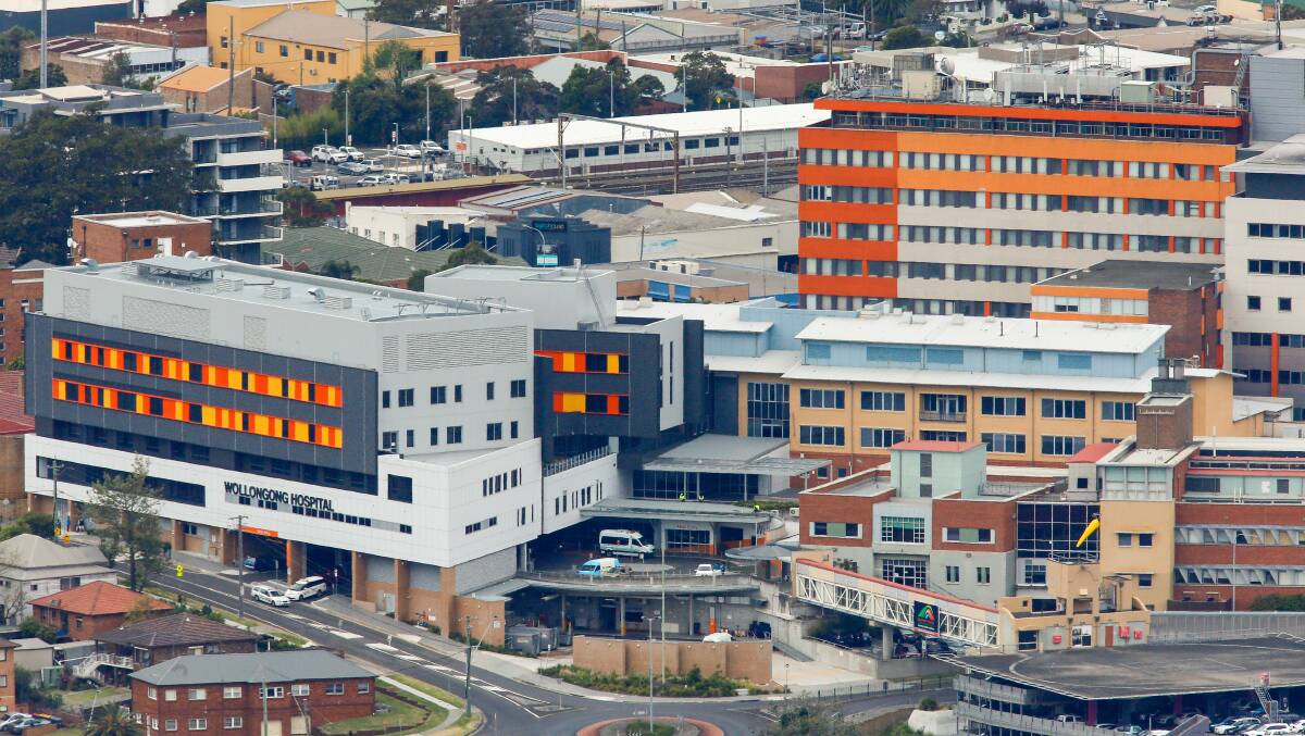 Wollongong hospital’s recent redevelopment, the Elective Surgical Services and Ambulatory Care Unit, is clad in an aluminium composite. Picture: Adam McLean.