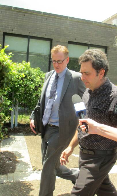 No comment: Bernhard Stevermuer (right) declined to answer questions from the media as he left Sutherland Courthouse on Tuesday following his successful appeal.
