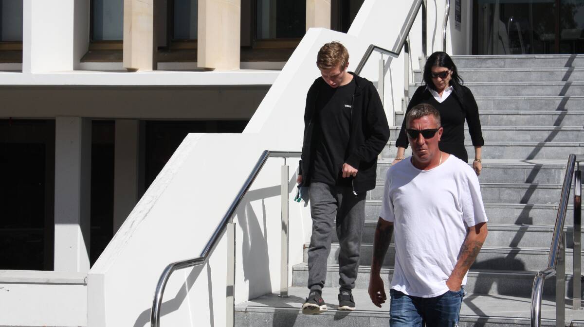Jay Geoghegan leaves Wollongong courthouse on Thursday with his parents. 
