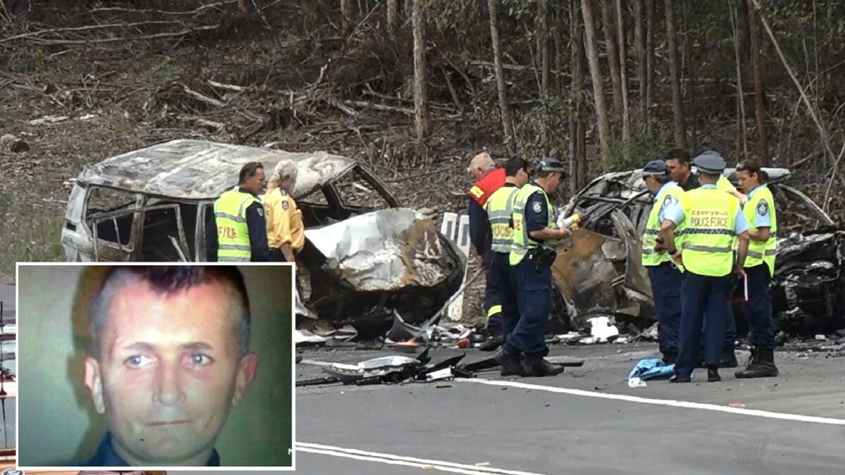 Four people, including Craig Whitall - inset, have died as the result of a crash on the Princes Highway at Bendalong on Boxing Day. Picture: TNV Inset picture: 7 News