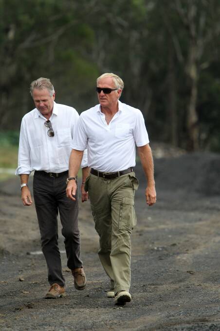 Greg Norman during a brief visit to the Huntley site in early 2013.