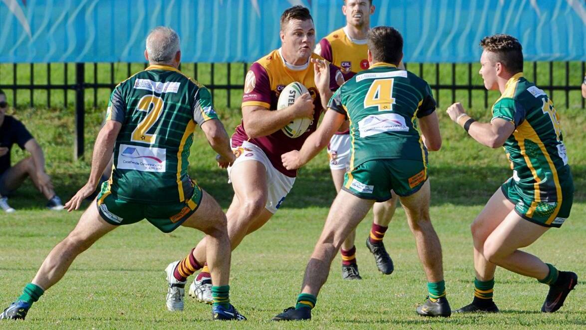 Kavanagh (with the ball) playing for Shellharbour Sharks. Photo: Rigby Images