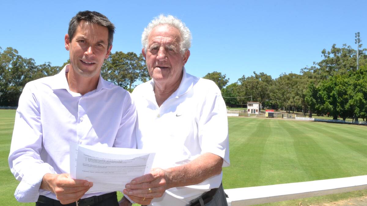 FEEDBACK: Shoalhaven City Council social and infrastructure planning manager James Harris (left) and Shoalhaven Sports Board chairman David Goodman.