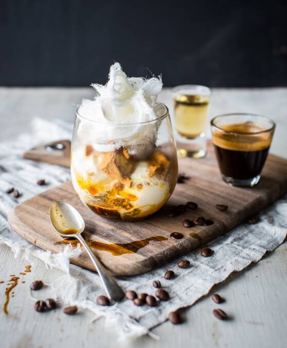 MOUTH WATERING: The Waterhouse's Malt Affogato - served with honeycomb, Persian fairy-floss and a shot of fresh coffee and Frangelico. Picture: Stefan Posthuma-Grbic