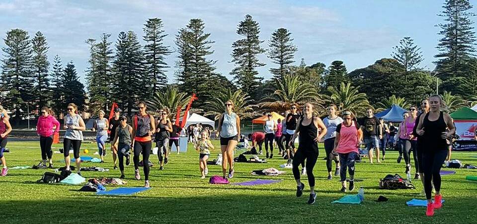 SPRITELY: Organisers say hundreds took part in various group fitness sessions and seminars at the Healthy Livin Festival in Kiama. Picture: Facebook