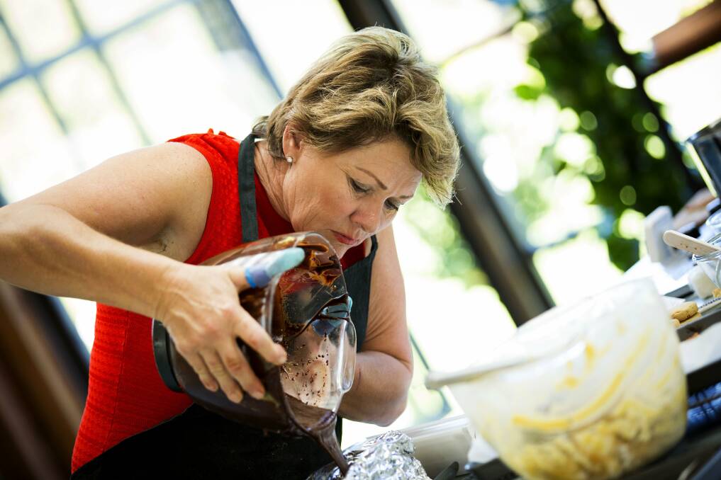 Berry horse trainer Cheryl Roberts hard at work in the Bake Off kitchen. Picture: Supplied