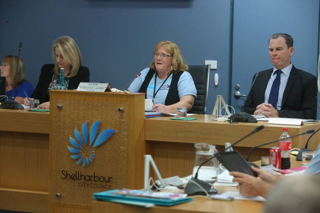 Shellharbour mayor Marianne Saliba at a council meeting in May. Picture: Robert Peet