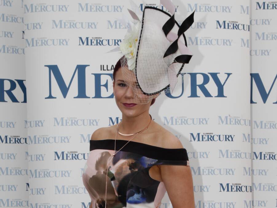 HATS OFF: Holly Cohen also won the millinery category of Fashions on the Field in 2014 and used her prize money to create this prize-winning piece. Picture: Georgia Matts