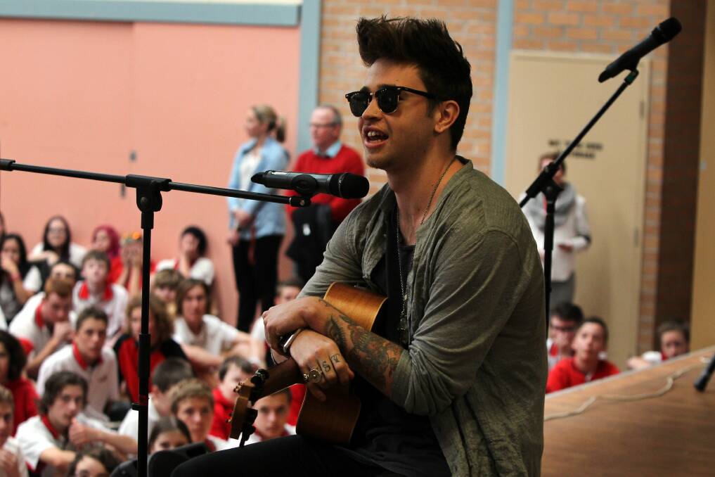 Reece Mastin performing at Albion Park High School in May 2015. Picture: Sylvia Liber
