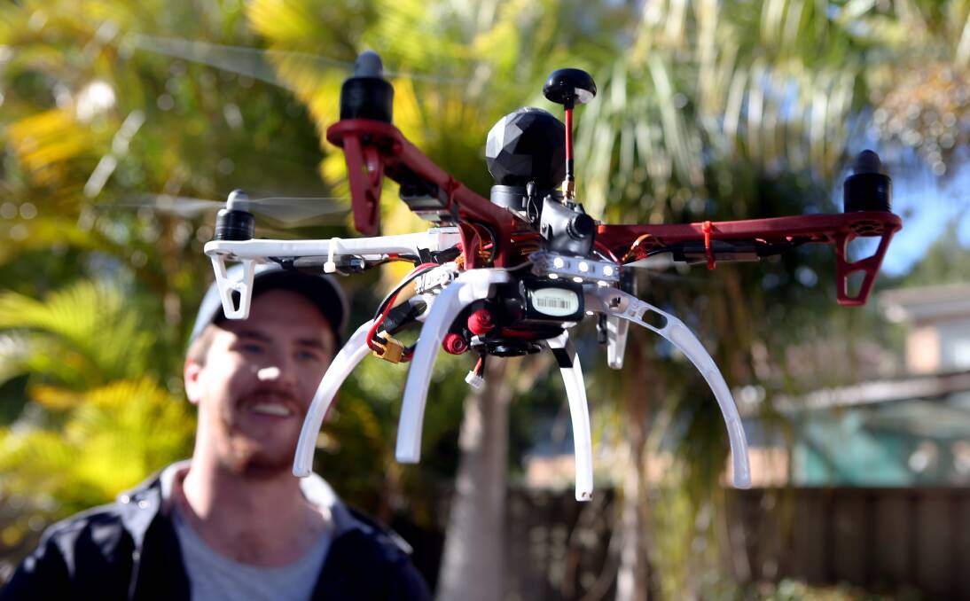 SURVEILLANCE DRONE: "I have a working tool that minimises risk and cost, in an area that seems to cost so much. ... I'm new to it all and still wrapping my head around it," says Sam Noakes. Picture: Robert Peet