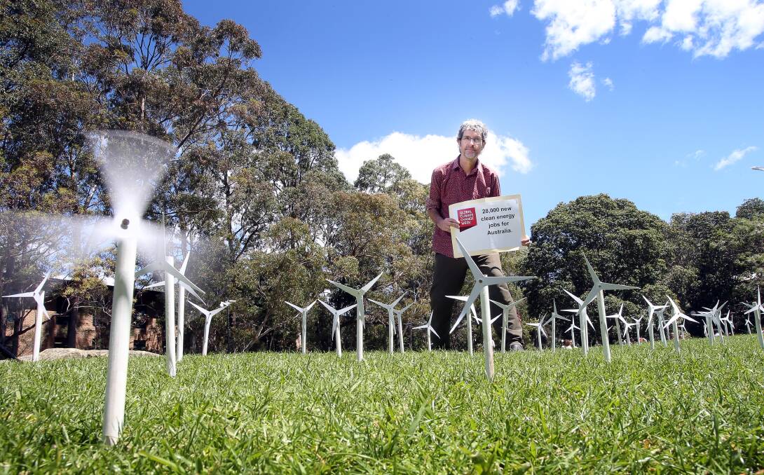 PUSHING A CAUSE: Dr Keith Horton calling for support from the Illawarra community, businesses and government in switching to green energy. Picture: Sylvia Liber