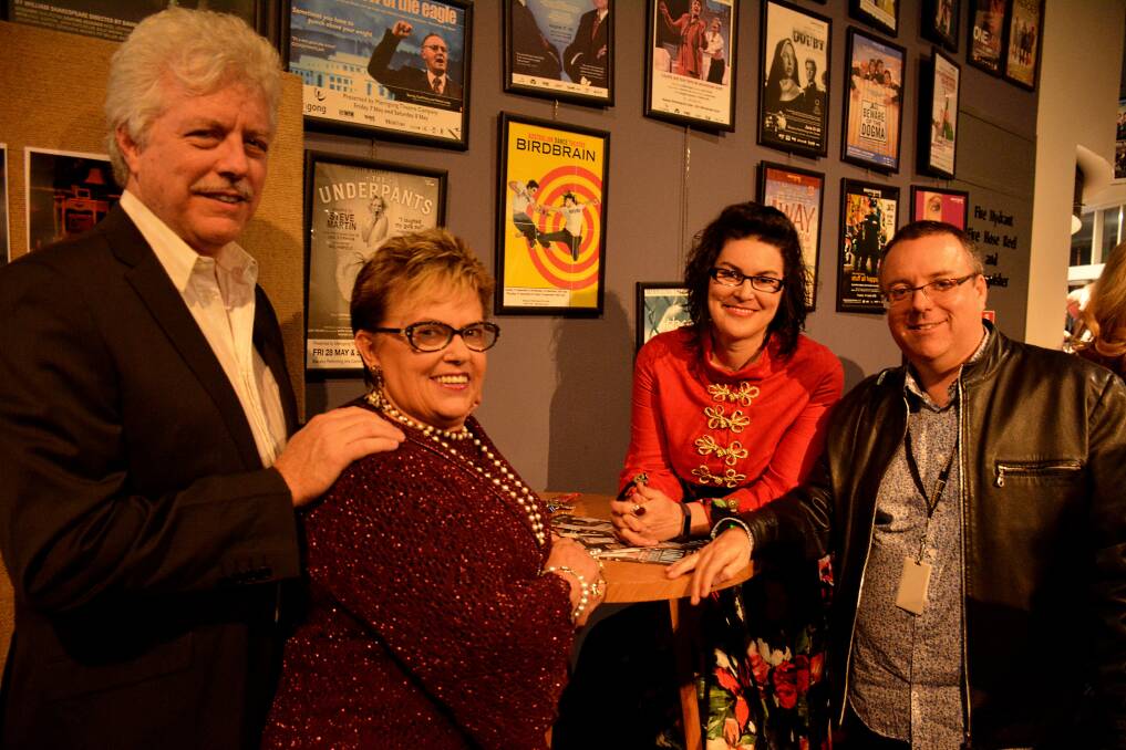 BEFORE THE SHOW: Rick Creighton with his wife Lindy Chamberlain-Creighton, playwright Alana Valentine and Merrigong Theatre director Simon Hinton. Picture: Desiree Savage