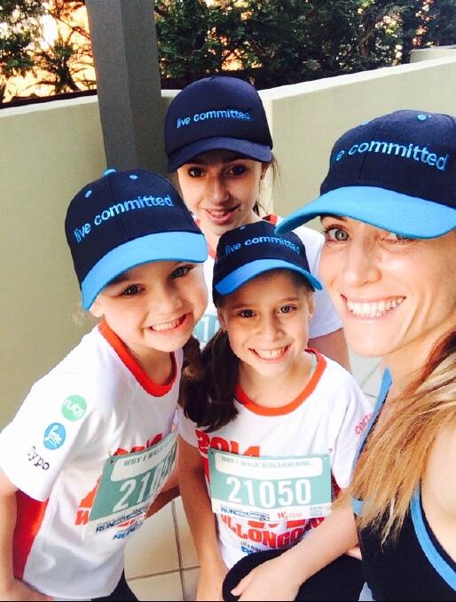 Gym owner and her daughters Chloe, Jemma and Charli. Picture: Supplied