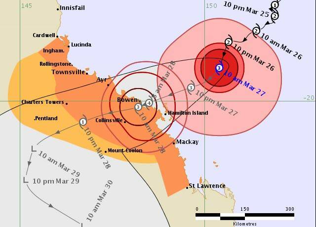 Cyclone Debbie upgraded to a Category 3.