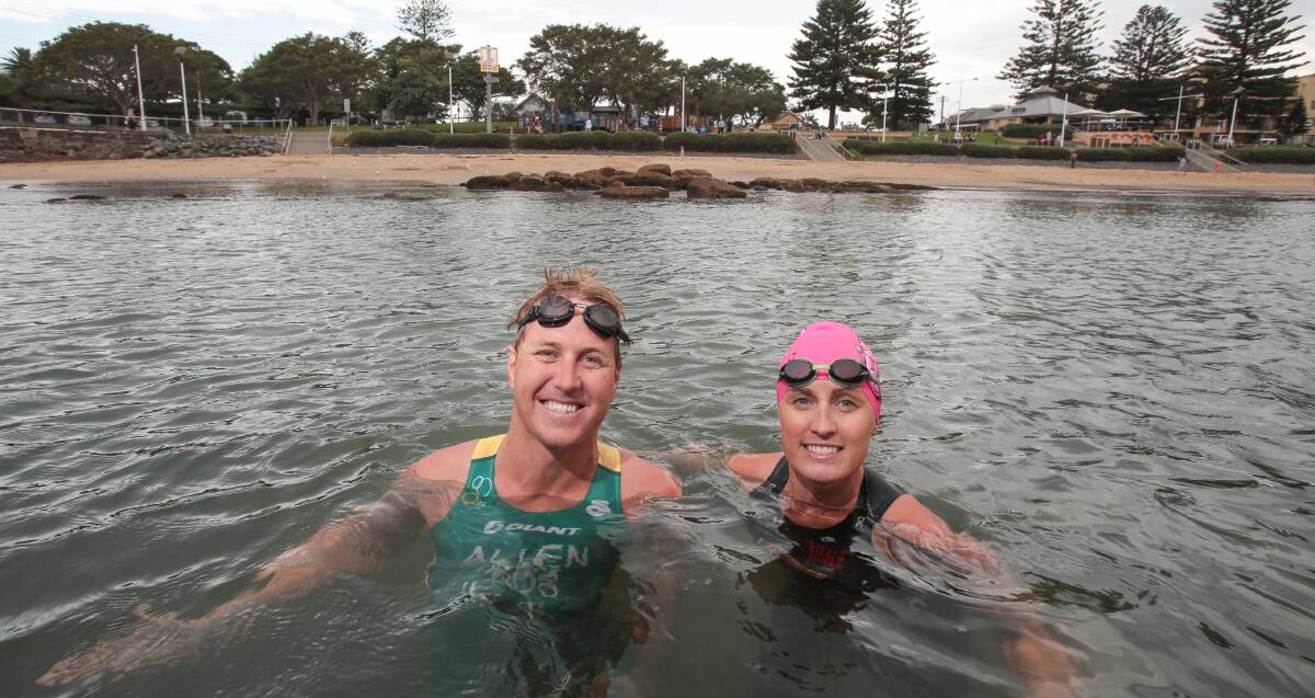 HOME FREE: Off-road triathlon power couple Ben Allen and Jacqui Slack will be part of an elite field that takes on the Australia Day Aquathon. Picture: Adam McLean.