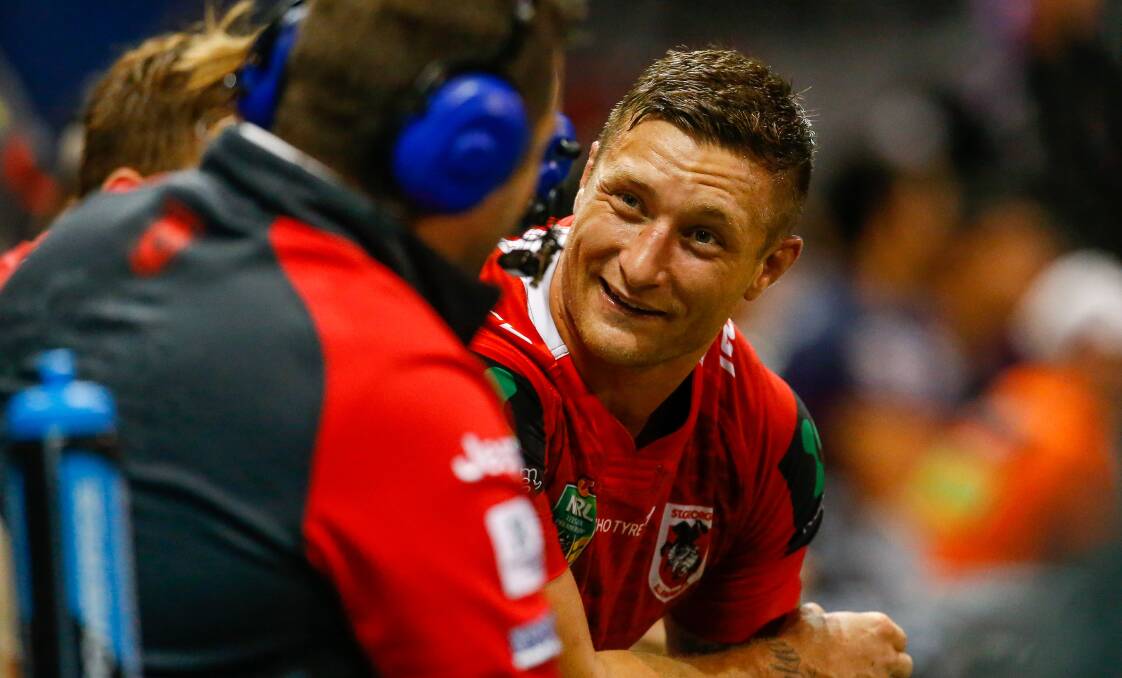 WHIRLWIND: Tariq Sims made his debut for the Dragons  on Saturday, three days after being granted a release by the Knights. Picture: Adam McLean 