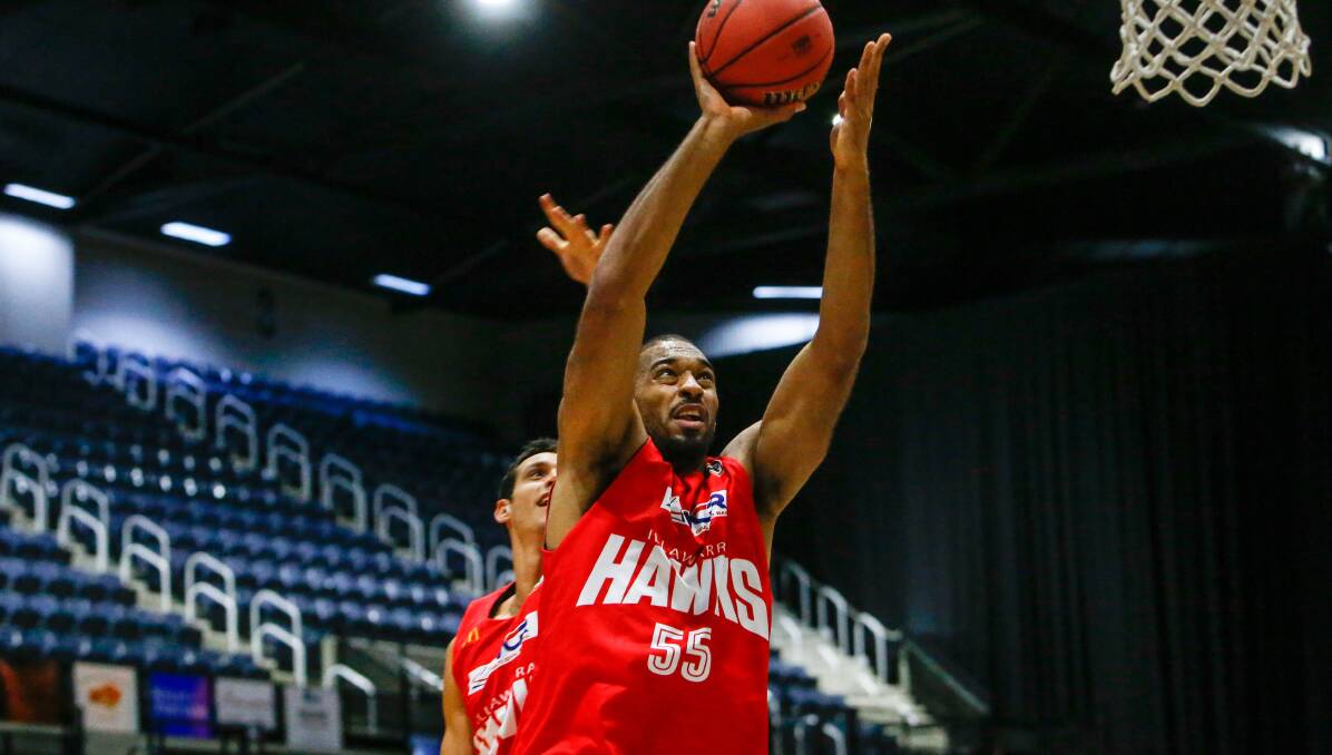 BIG PRESENCE: Illawarra big-man Michael Holyfield is excited for his first trip to Perth Arena with the Hawks on Friday night. Picture: Adam McLean