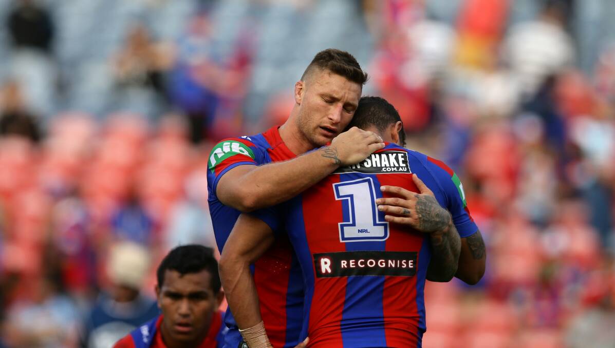 LEAVING: Newcastle coach Nathan Brown has defended co-captain Tariq Sims amid criticism of his decision to leave the club. Picture: Jonathan Carroll