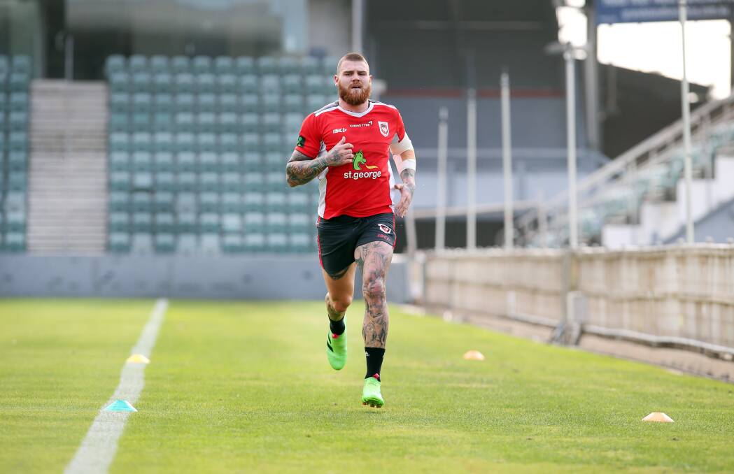 ON TRACK: Dragons coach Paul McGregor says star fullback Josh Dugan is a certain starter for Saturday's clash with Newcastle at Hunter Stadium. Picture: Sylvia Liber