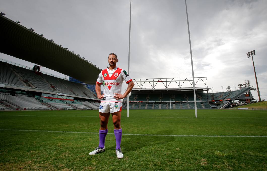 GOOD CAUSE Benji Marshall and the Dragons will wear #PurpleOurWorld socks on Saturday to help raise awareness for pancreatic cancer. Picture: Adam McLean