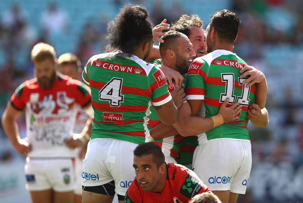 STANDOUT: Robbie Farah was a standout for his new club in the Rabbitohs 32-14 Charity Shield victory over the Dragons. Picture: Getty Images