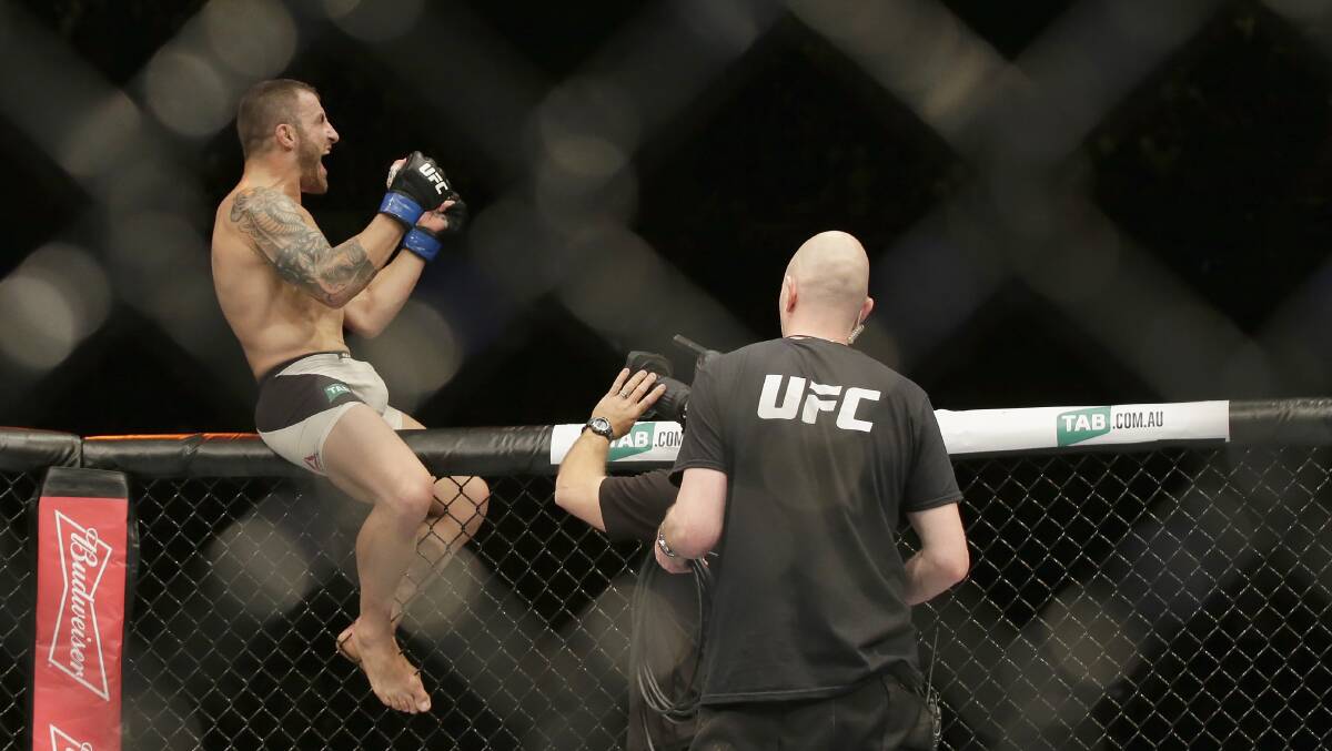 LONG TIME COMING: Alex Volkanovski earned a dominant TKO win on UFC debut on Sunday. Picture: Darrian Traynor