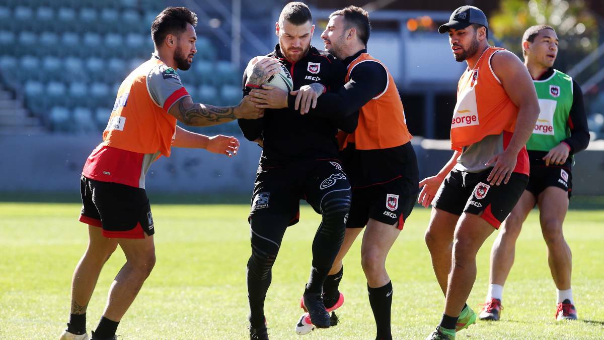 RACING THE CLOCK: Josh Dugan is battling to be fit for Saturday's crucial clash with Gold Coast. Picture: Sylvia Liber