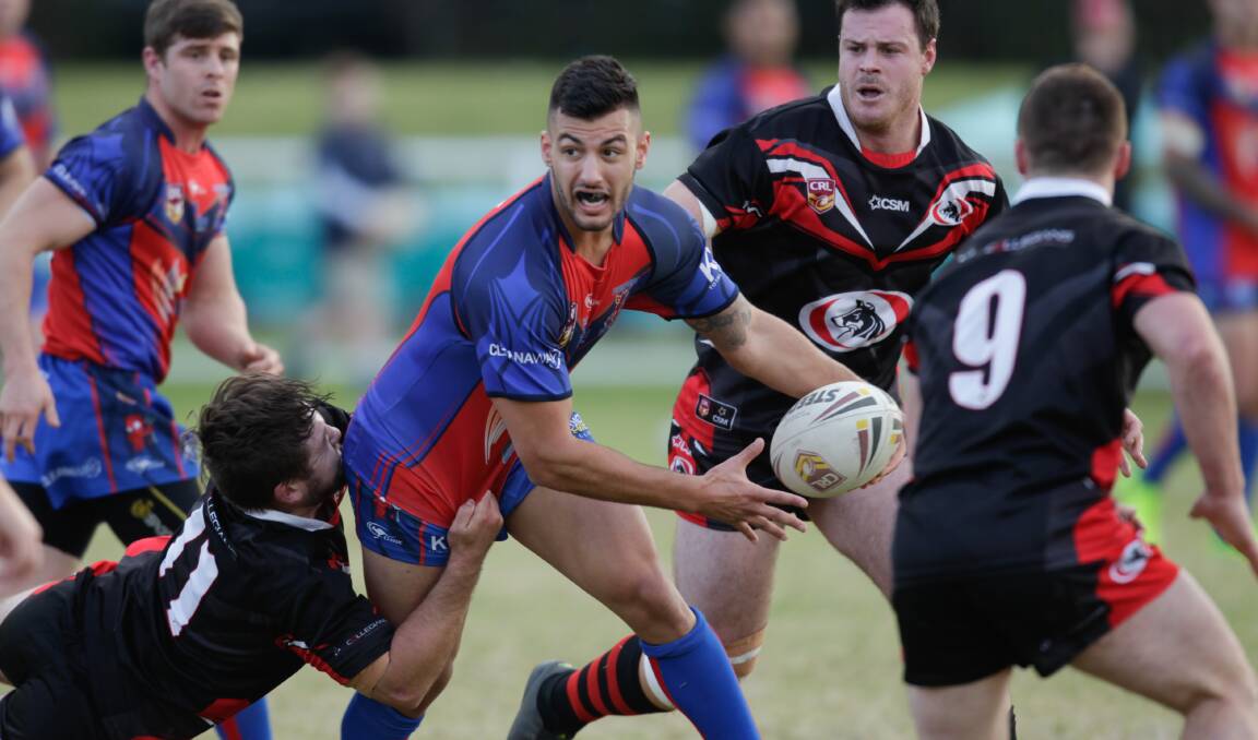 STAR TURN: Wests halfback Justin Rodrigues laid on three tries in the Devils 30-22 win over Collegians on Saturday. Picture: Sylvia Liber