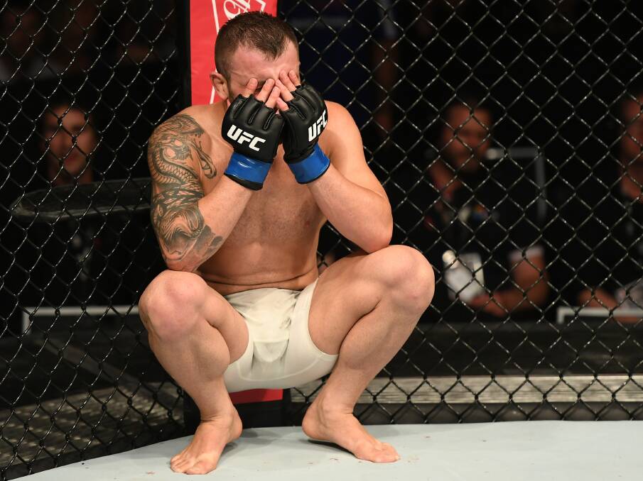 DREAM REALISED: Alex Volkanovski moments after claiming his first UFC victory. Picture: Getty Images