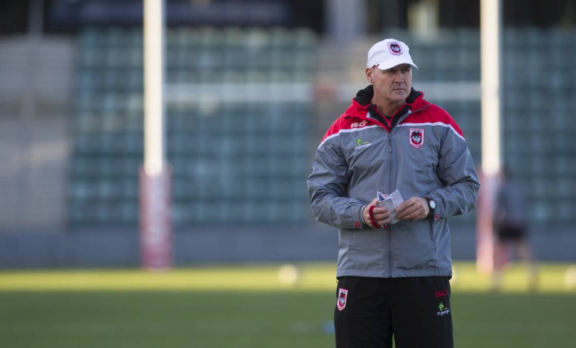 PRESSURE COOKER: Dragons coach Paul McGregor has looked to unburden his side ahead of their clash with the Bulldogs. Picture: Christopher Chan