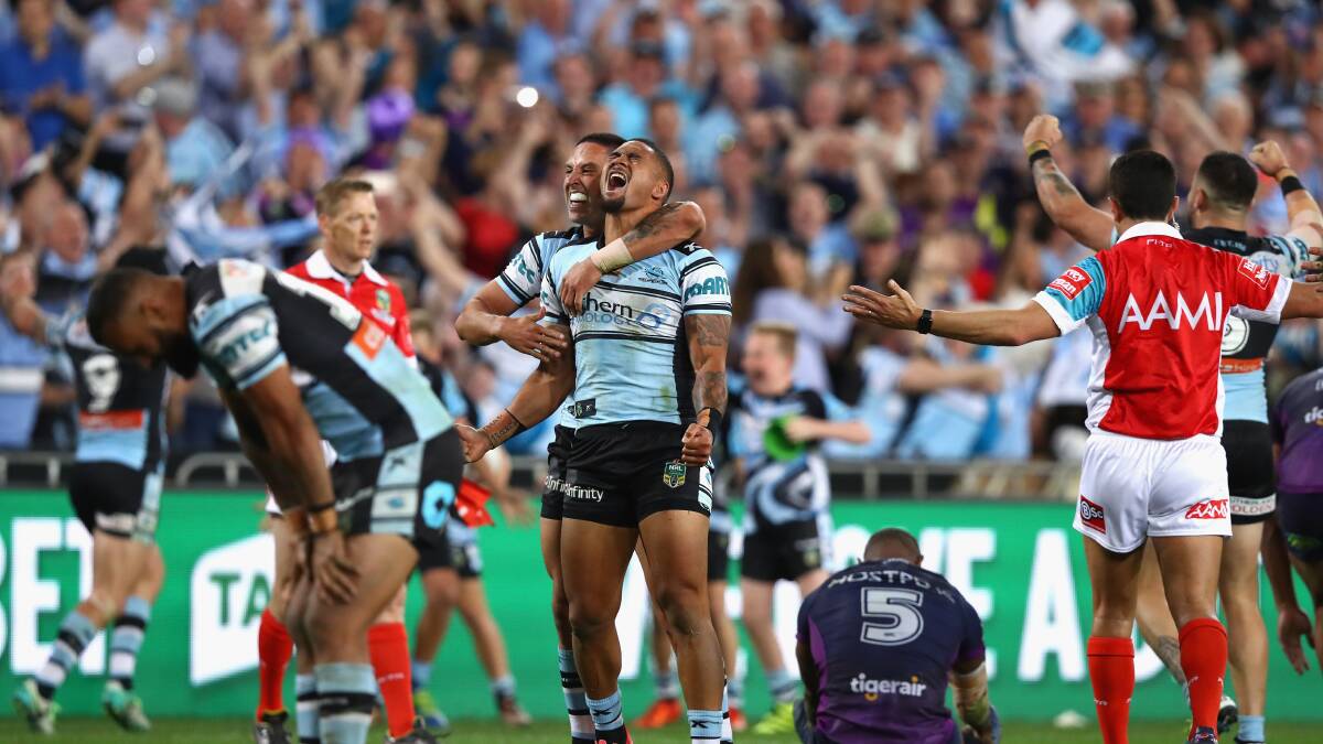 WAIT OVER: After 50 years the longest premiership drought in rugby league history is over after Cronulla beat Melbourne 14-12 in Sunday's grand final. Picture: Getty Images