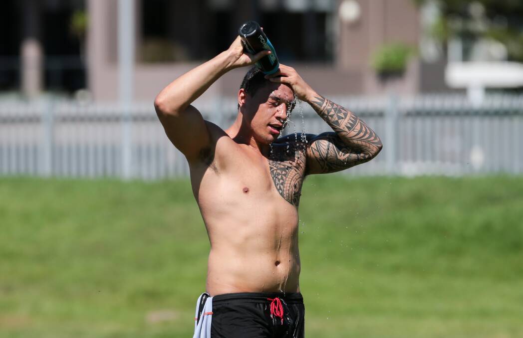 BLUES CALLING: Dragons back-row pair Tyson Frizell (pictured) and Joel Thompson are both chasing State of Origin debuts this season. Picture: Adam McLean