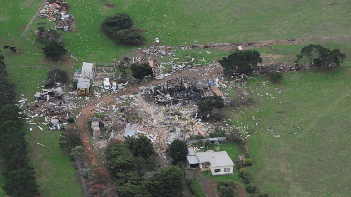 The devastation after the Derrinallum explosion.  
