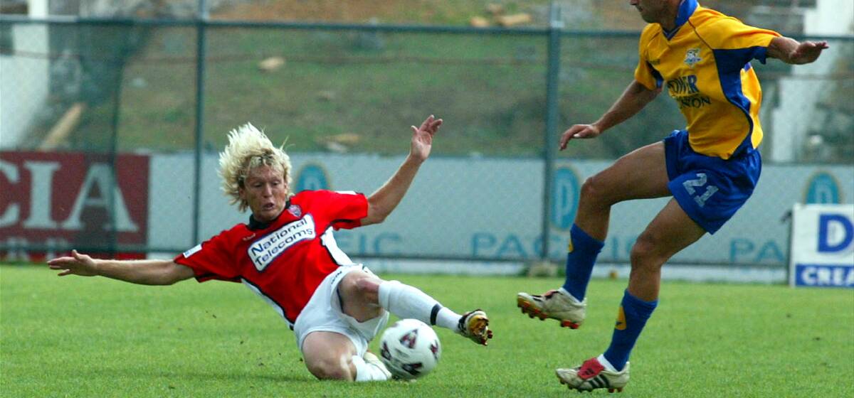BACK IN THE DAY: Shane Lyons during a stint playing with the Wollongong Wolves in the National Soccer League more than a decade ago. 