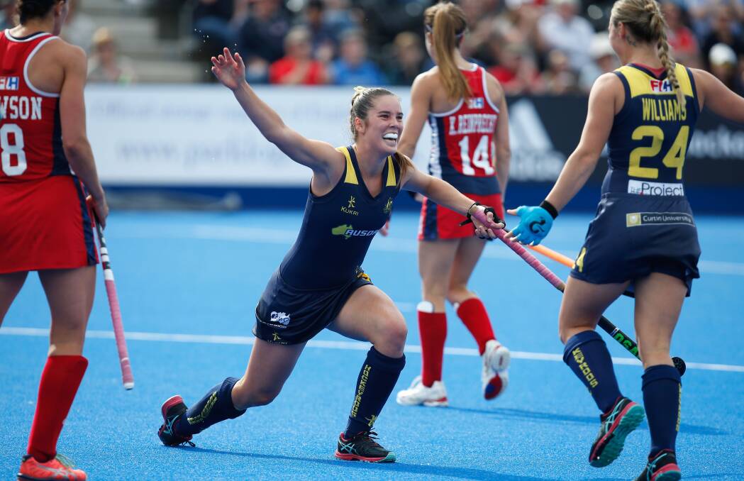 FALL SHORT: Gerringong's Grace Stewart scored but it wasn't enough to help the Hockeyroos to bronze at the Champions Trophy. Picture: GETTY IMAGES