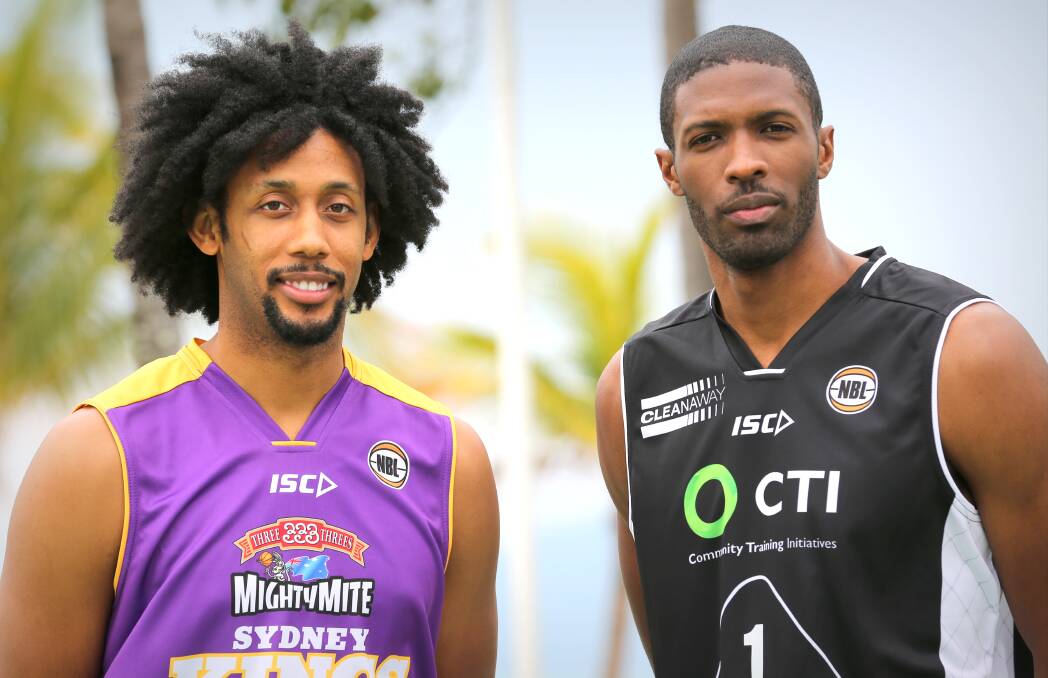 STAR POWER: Kings forward Josh Childress and Melbourne big man Hakim Warrick are primed for big seasons. Picture: ALIX SWEENEY
